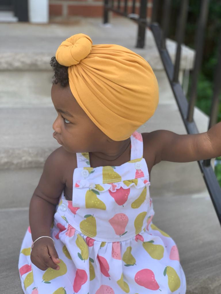 Mustard Yellow Turban Hat