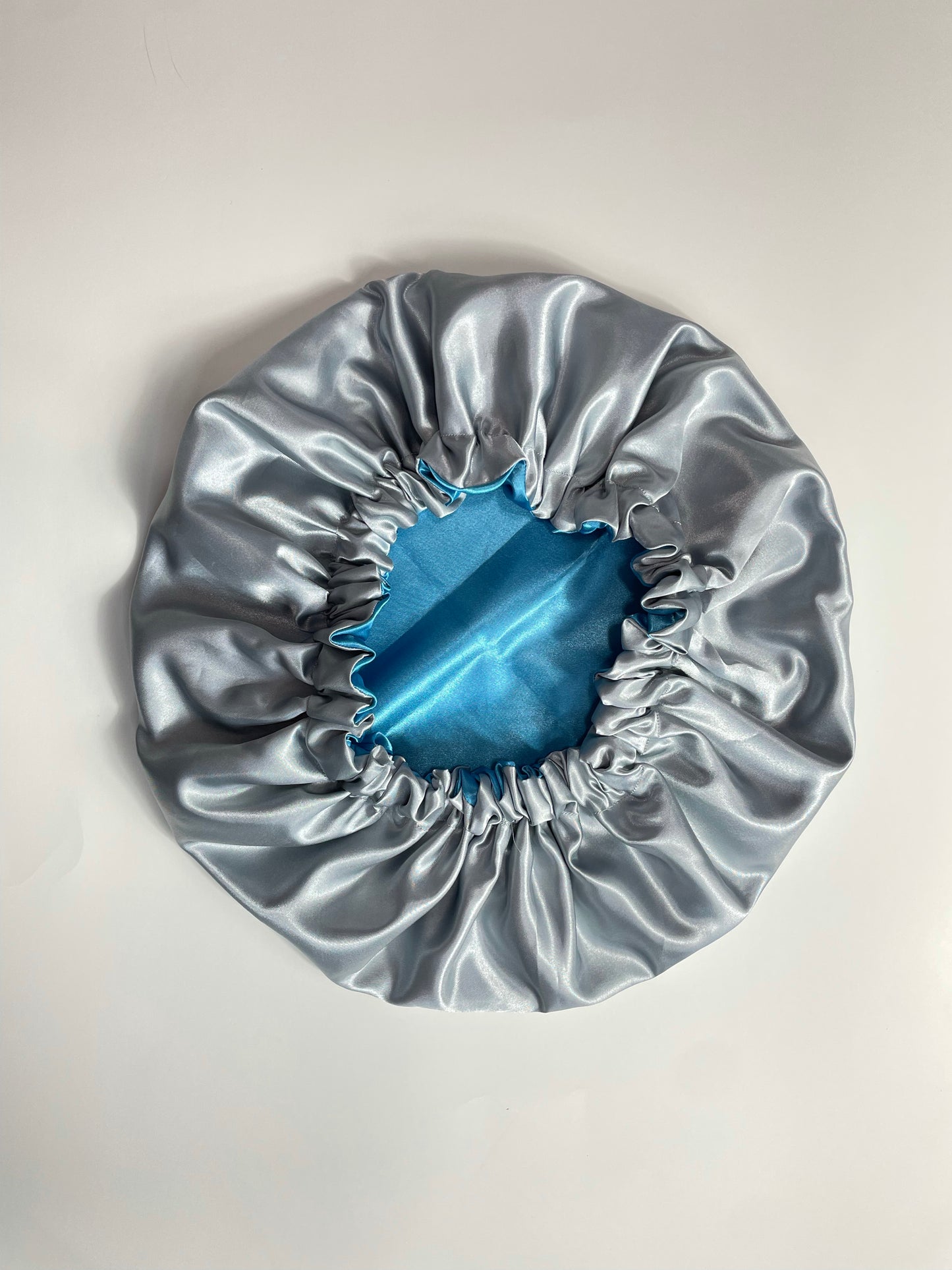 Frozen Blue Dusty Grey Satin Bonnet