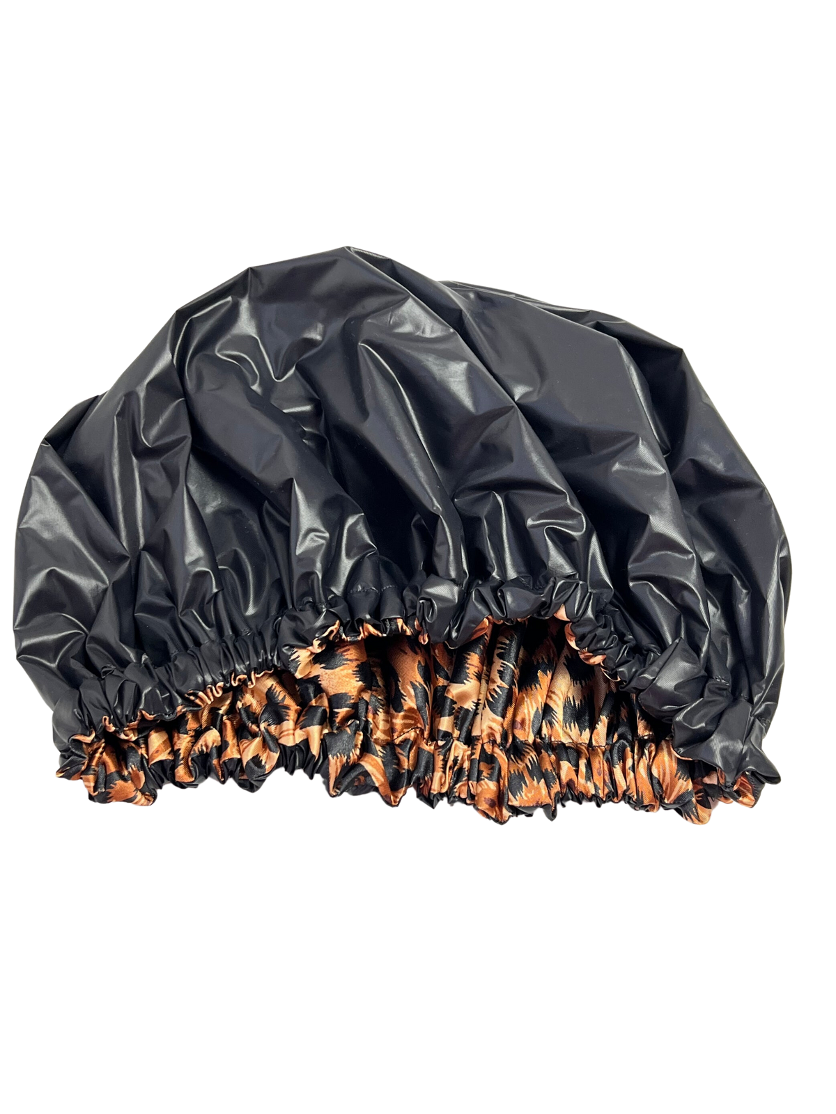 Satin Lined Leopard Waterproof Shower Cap