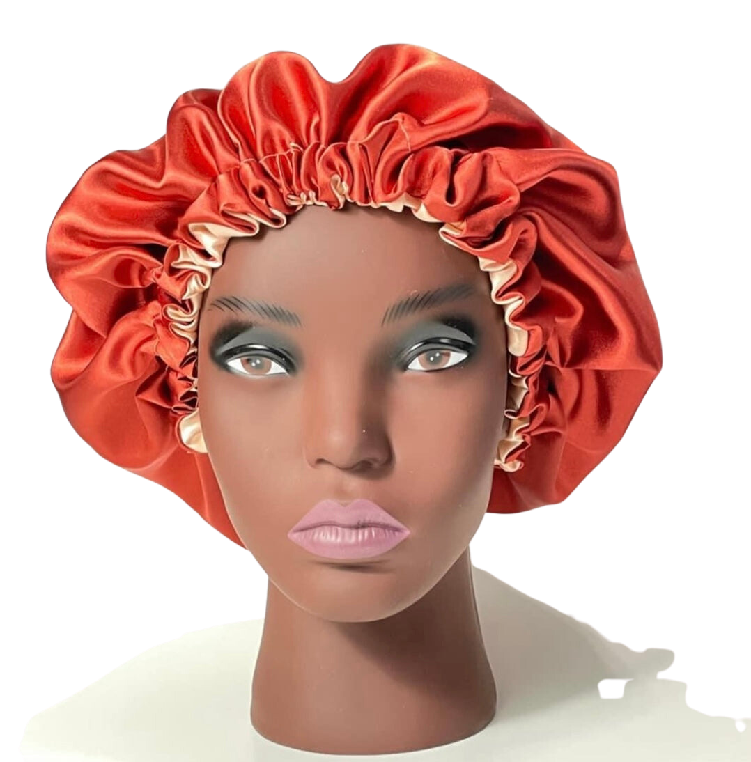 Peachy Rust Double Layer Bonnet