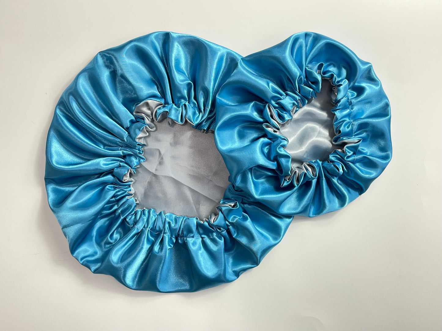 Frozen Blue Dusty Grey Satin Bonnet