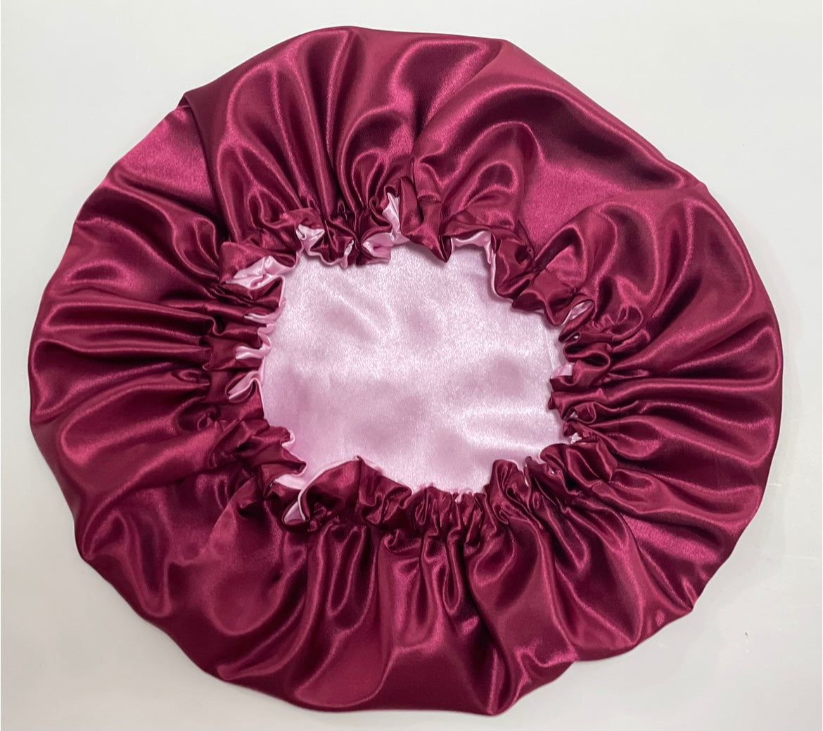 Burgundy Pink Double Layer Bonnet