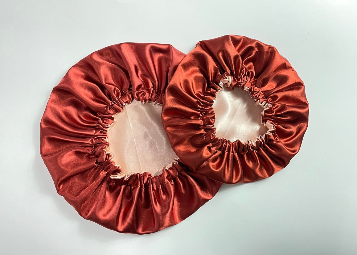 Peachy Rust Double Layer Bonnet