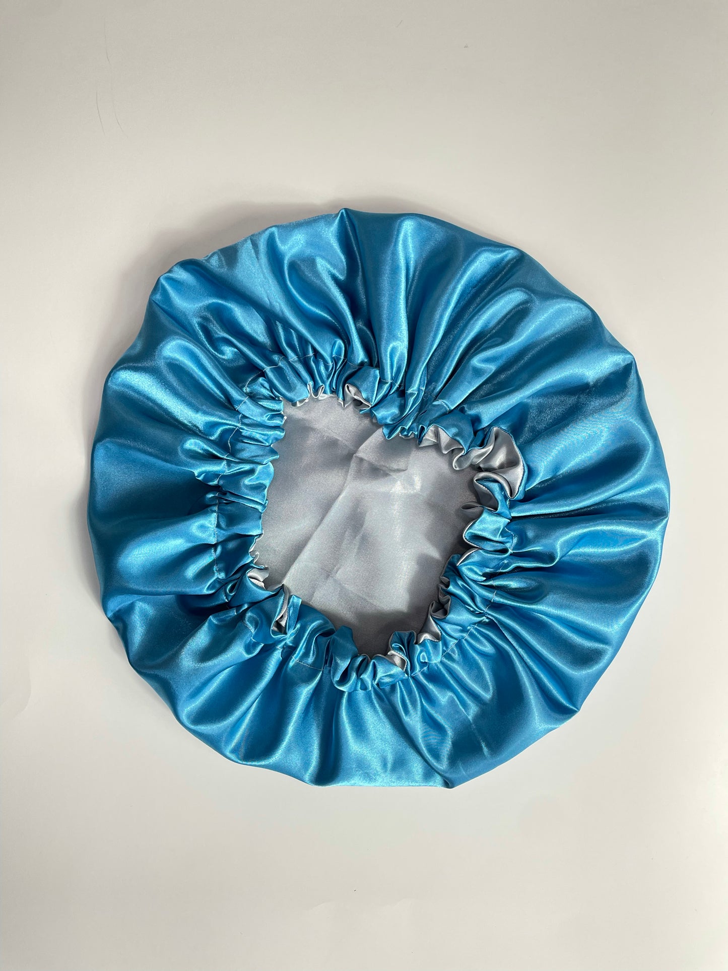 Frozen Blue Dusty Grey Satin Bonnet