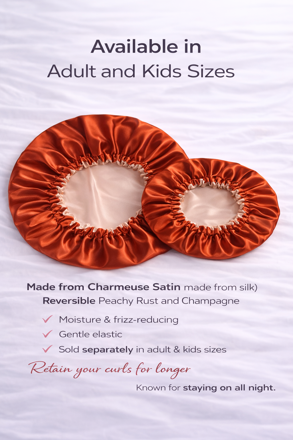 Peachy Rust Double Layer Bonnet