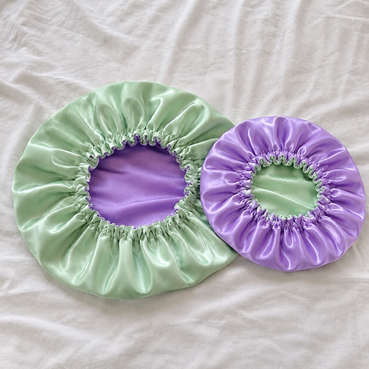 Sage Lilac Reversible Satin Bonnet