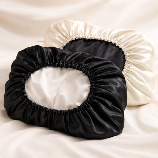 (1) Black Vanilla Reversible Bonnet Pillowcase