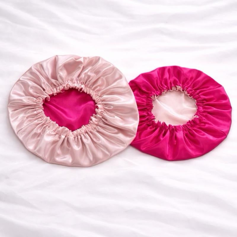 Rosey Pink Reversible Satin Bonnet