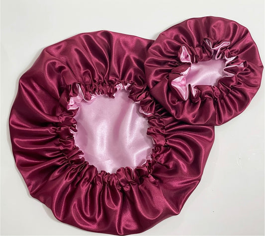 Burgundy Pink Double Layer Bonnet