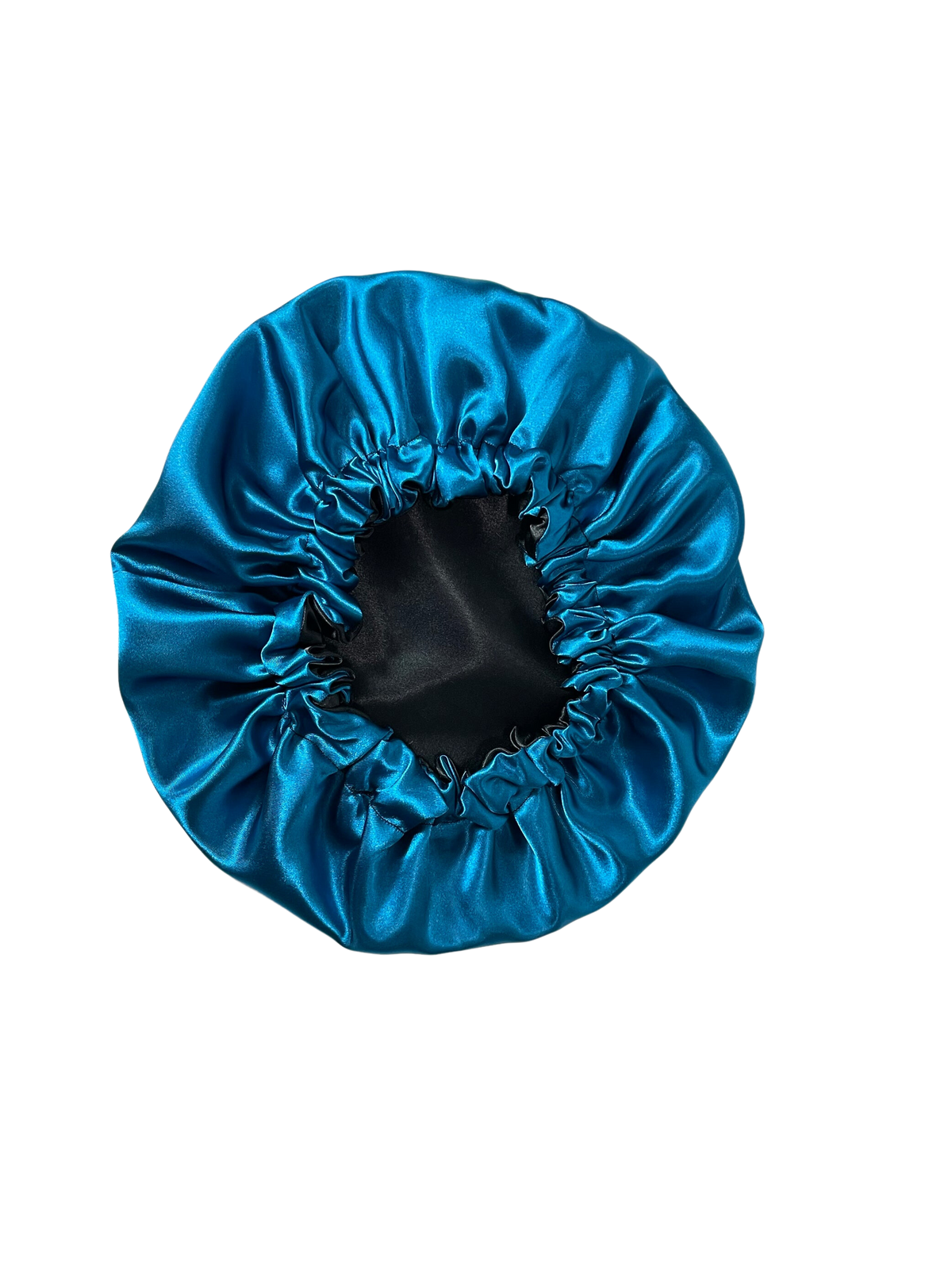 Teal Black Double Layered Satin Bonnet