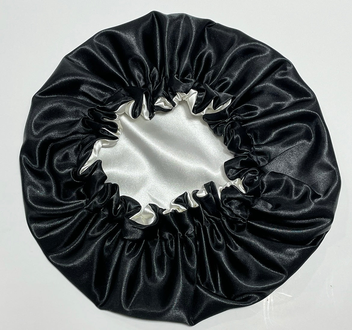 Black French Vanilla Satin Bonnet