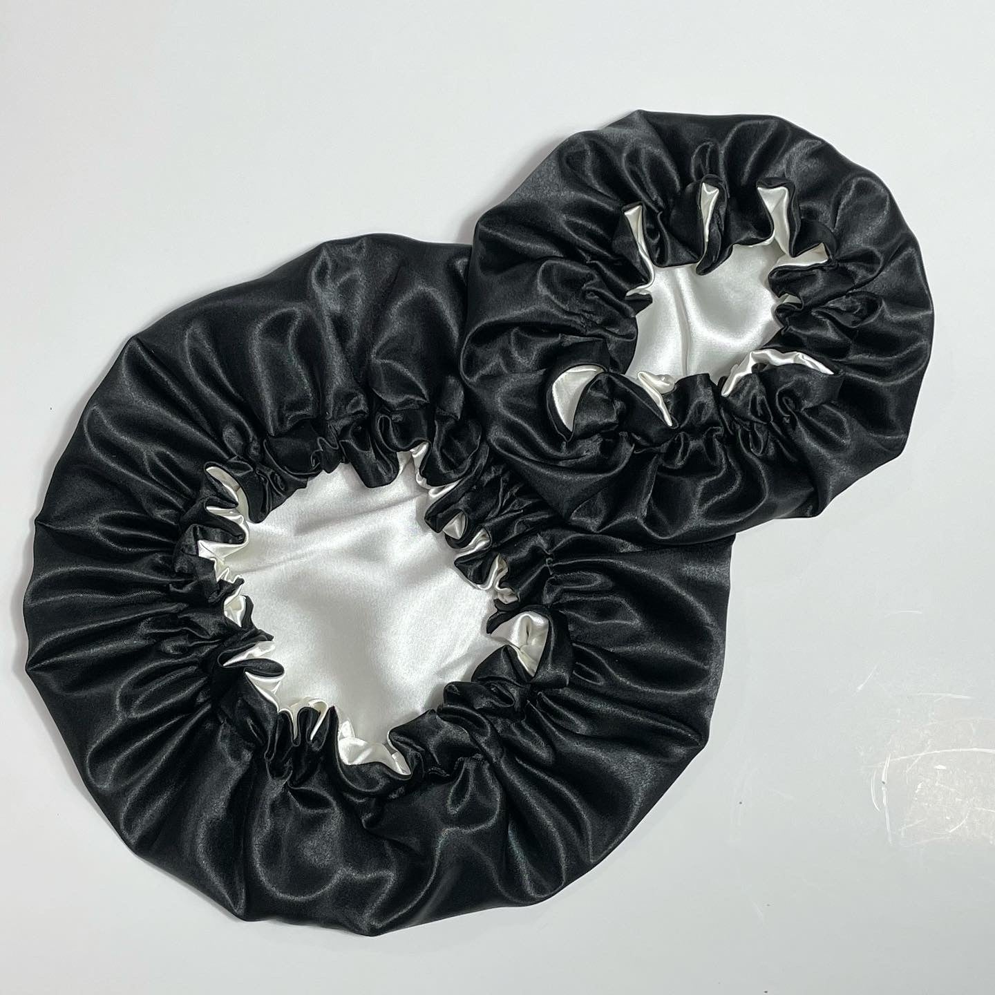 Black French Vanilla Satin Bonnet