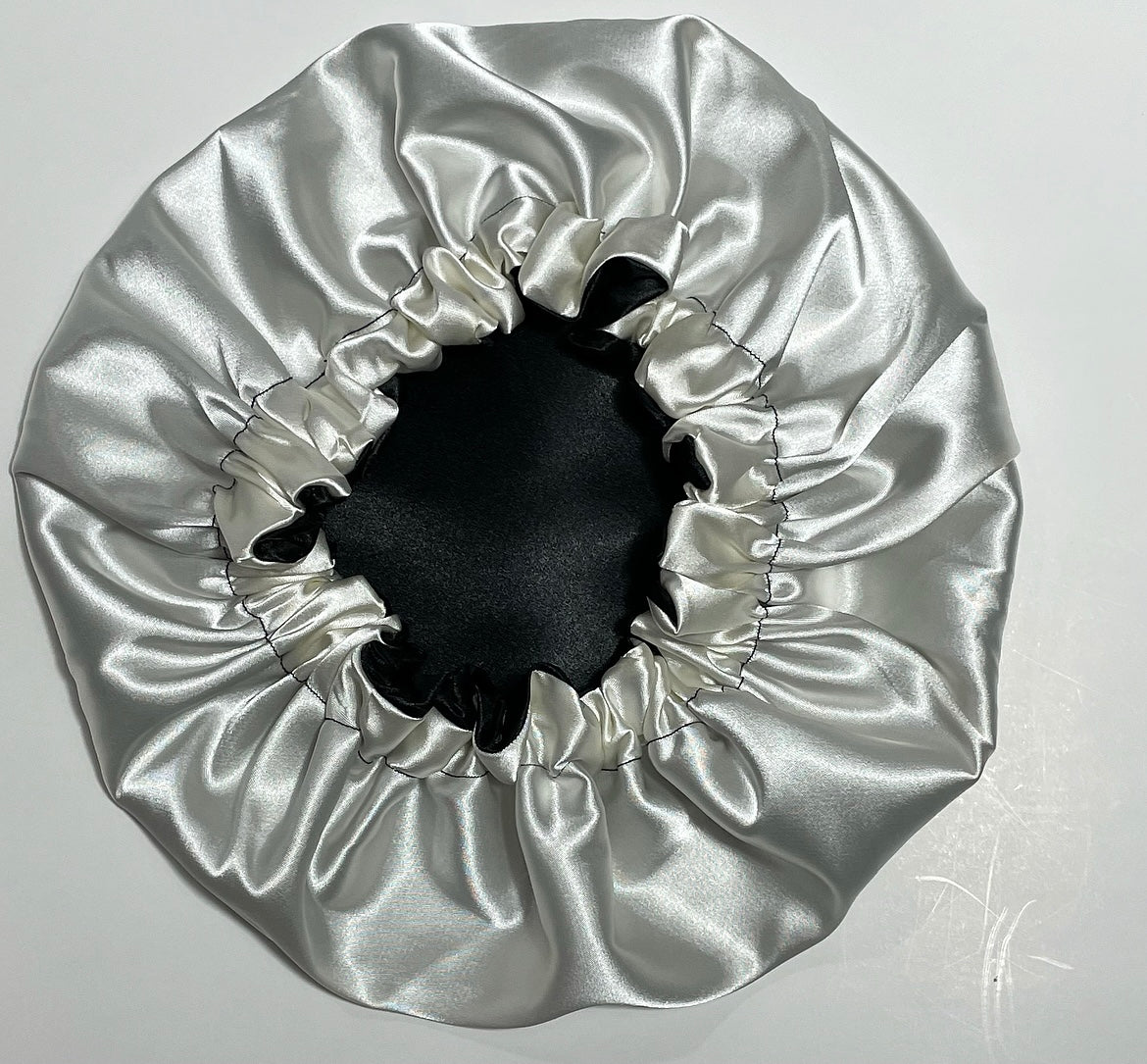 Black French Vanilla Satin Bonnet